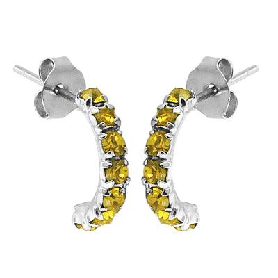 Classic Yellow Cubic Zircon Stone 925 Silver Earring Cubic Zirconia Earring Designer Cubic Zirconia Silver Earring Cz Silver Earrings Hot Cz Earrings