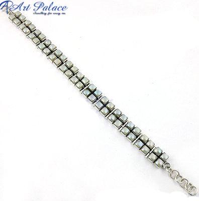Cool Mabe Pearl Silver Bracelet Beautiful Gemstone Bracelet Casual Bracelet