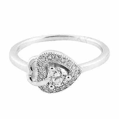 Coolest Heart Cubic Zircon Stone Engagement 925 Silver Ring Coolest Cz Rings Beautiful Cz Rings