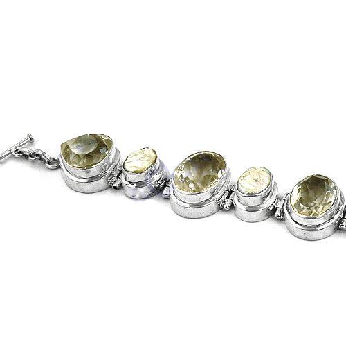 Crystal & Pearl Gemstone 925 Silver Bracelet Handmade Bracelet Glamours Bracelet