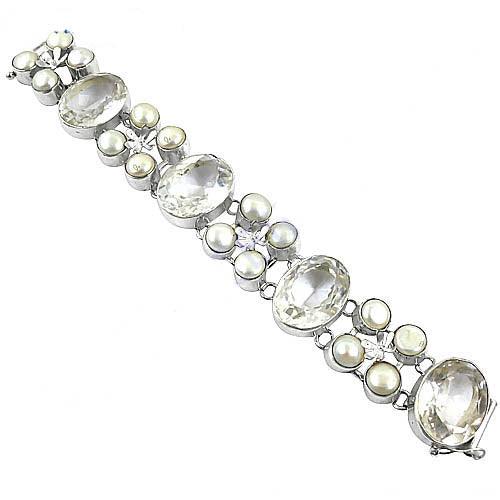 Crystal Pearls Gemstone 925 Silver Bracelets Jewelry Wonderful Bracelet High Performance Bracelet