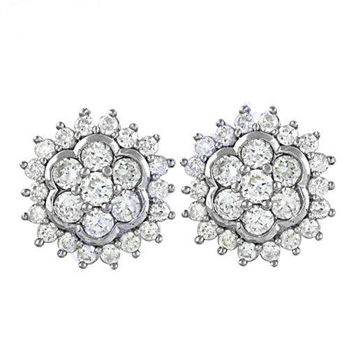 Cubic Zircon Gemstone 925 Silver Earring Floral Design Cz Earring Fashionable Cz Earring