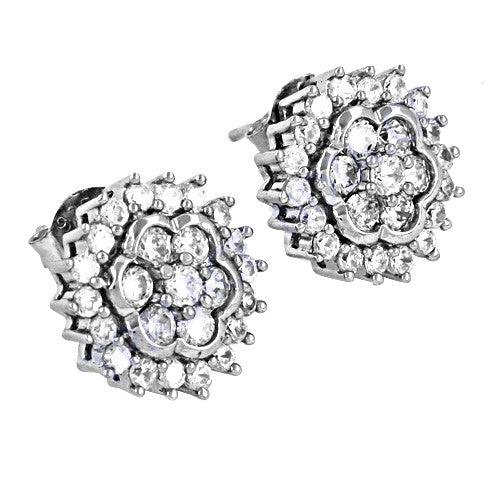 Cubic Zircon Gemstone 925 Silver Earring Floral Design Cz Earring Fashionable Cz Earring