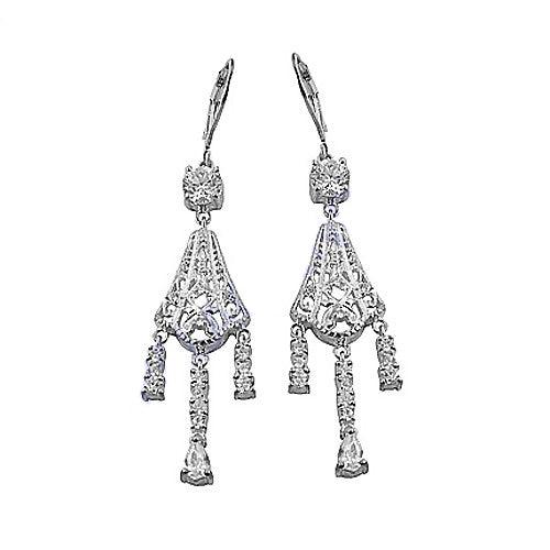Cubic Zircon Gemstone 925 Sterling Silver Earrings Jewelry Stylish Cz Earring Solid Cz Earring