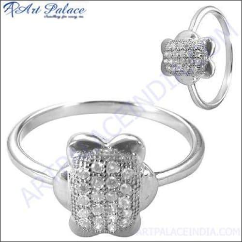 Cubic Zirconia 925 Silver Gemstone Ring