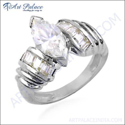 Cubic Zirconia Gemstone 925 Silver Ring White CZ Ring Solid CZ Rings