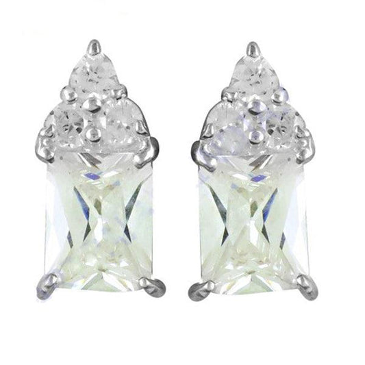 Cubic Zirconia Gemstone Faceted Earring Fashionable Design Cubic Zircon Gemstone 925 Sterling Silver Earrings Cubic Zirconia Latest Cz Earrings Silver Cz Earrings