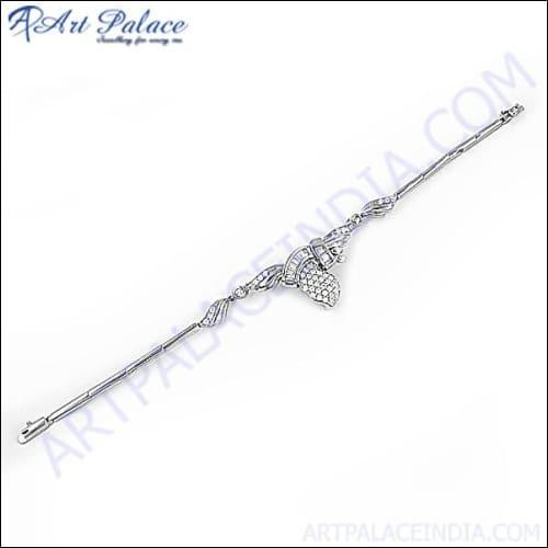 Cubic Zirconia Gemstone Silver Bracelet Cz Silver Bracelet New Arrival Cz Bracelet