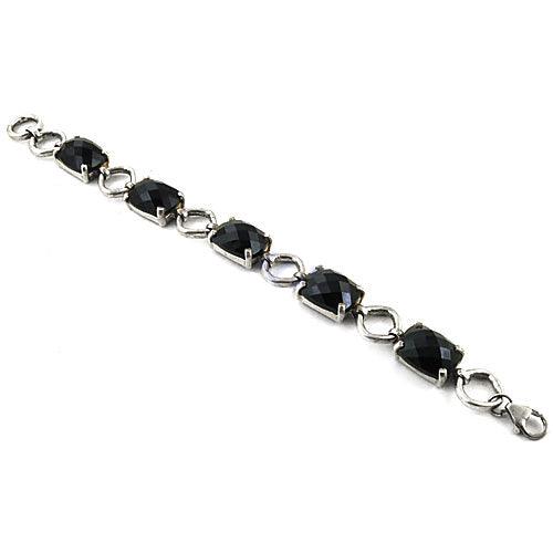 Cut Black Onyx Silver Bracelet 925 Silver Jewelry Precious Gemstone Bracelet Coolest Bracelet