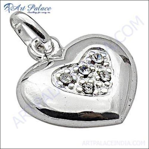 Cute Heart Style Gemstone Pendant With Cubic Zirconia Jewelry