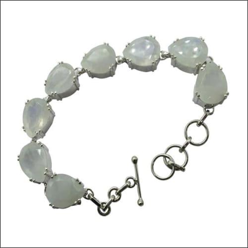 Cute Rainbow Moonstone Gemstone 925 Silver Bracelet Glittering Bracelet Energy Gemstone Bracelet Gorgeous Gemstone Bracelets