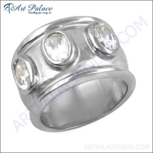 Dazzling Cubic Zirconia Gemstone 925 Sterling Silver Ring