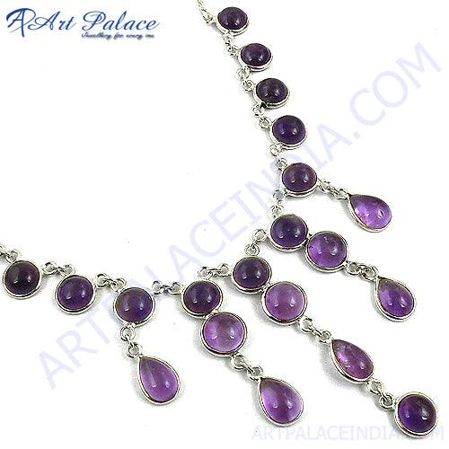 Decorative 925 Sterling Silver African Amethyst Necklace