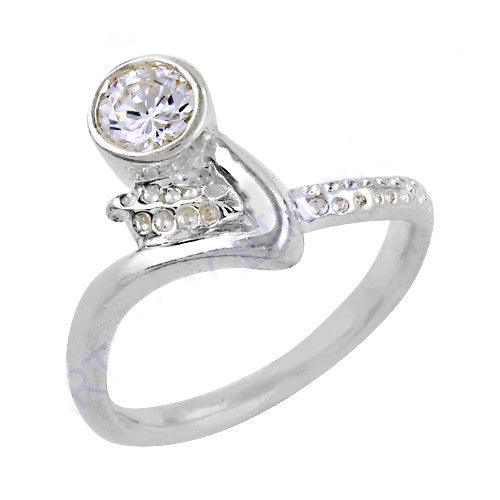 Delicate Cubic Zircon Gemstone Silver Ring Brilliant Cz Rings Latest Cz Rings