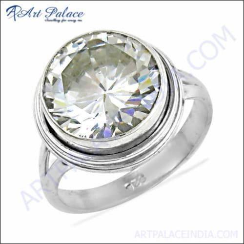 Delicate Cubic Zirconia Gemstone 925 Silver Gold Plated Ring