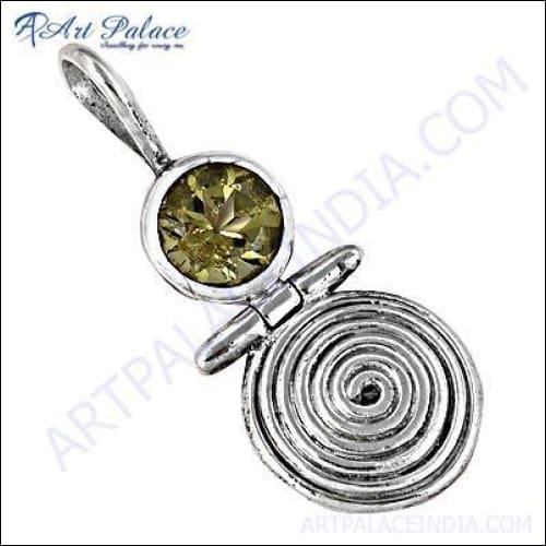 Delicate Lemon Quartz Gemstone Silver Pendant Logo Pendants 925 Silver Pendant