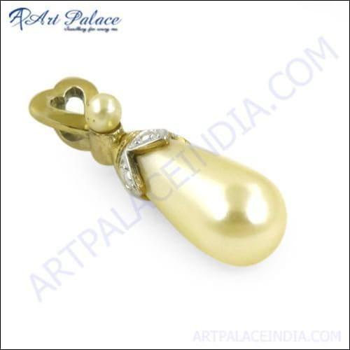 Delicate Silver Gold Plated Pendant Jewelry With Pearl