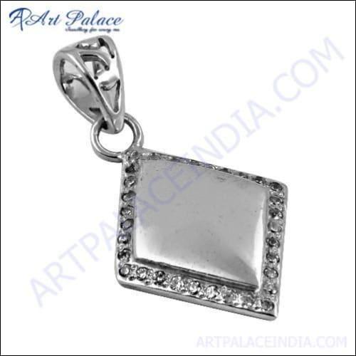 Delicate Silver Pendant With Cubic Zirconia