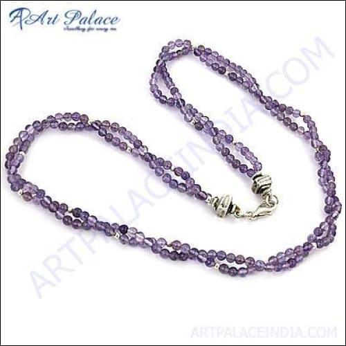 Delightfully Amethyst Gemstone Silver Necklace