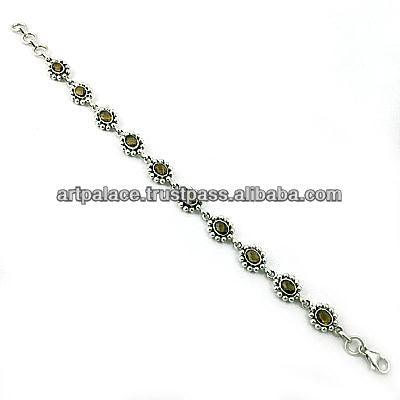 Designer Citrine Gemstone Silver Bracelets Fashion Bracelet Certified Bracelet