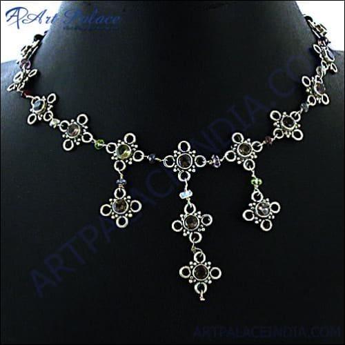 Designer Leaf Silver Necklace