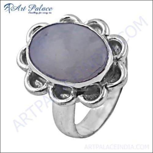 Designer Rainbow Moonstone German Silver Ring