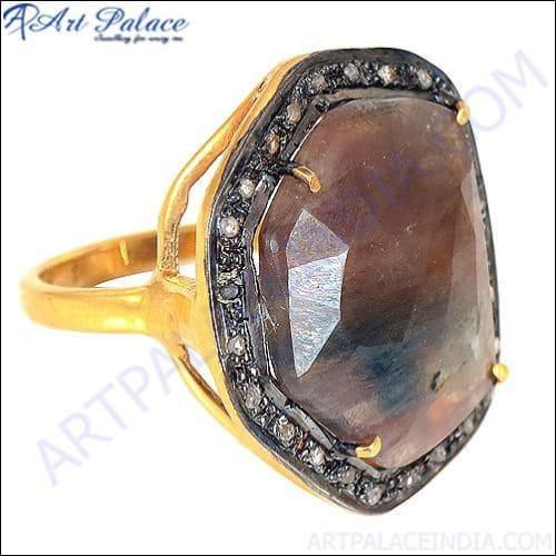 Diamond 925 Sterling Ring Victorian Jewellery