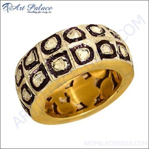 Diamond Gold Plated 925 Silver Ring