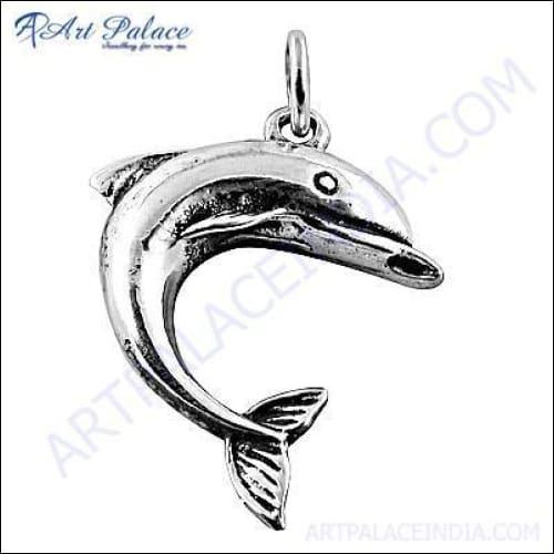 Dolphin Shape Silver Pendant