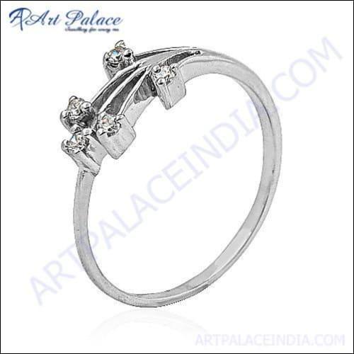 Elegant Fashion Shining CZ Gemstone Silver Ring