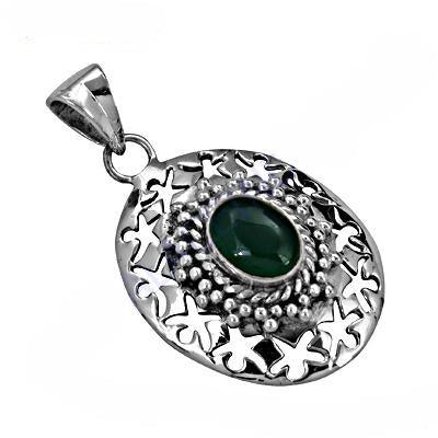 Elegant Green Onyx Gemstone 925 Silver Pendant Gemstone Pendant