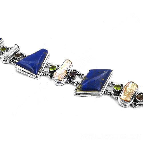 Elegant Sterling Silver Multi Stone Bracelets Graceful Gemstone Bracelet Multistone Bracelet