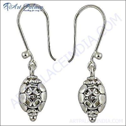 Ethnic Design Silver Hook Earring