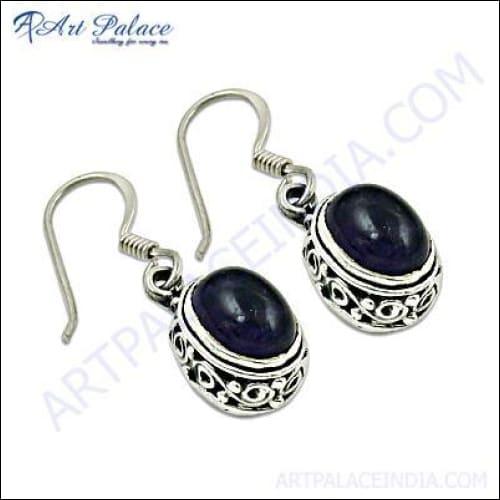 Ethnic Designer Amethyst Gemstone 925 Silver Earrings Latest Earrings Precious Gemstone Earrings Gemstone Silver Earrings