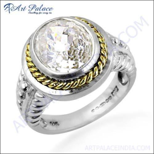 Ethnic Designer Cubic Zirconia Gemstone 925 Silver Ring