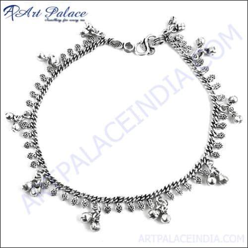 Ethnic Designer White Metal Ankelets Jewelry Wonderful Silver Anklet Hand Finished Silver Anklet