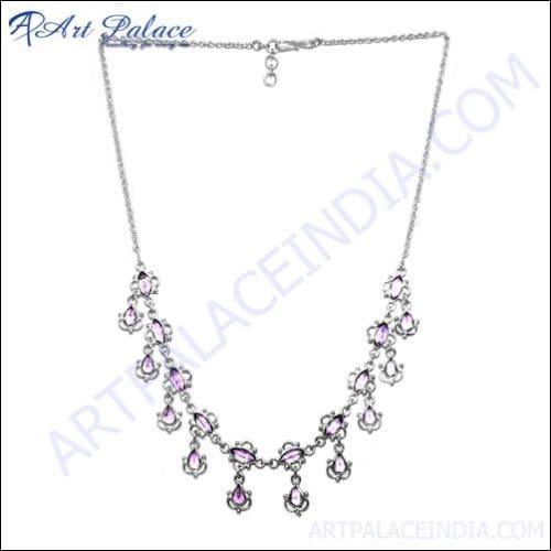 Excellent Gemstone Necklace 925 Silver Necklace Solid Gemstone Silver Necklace