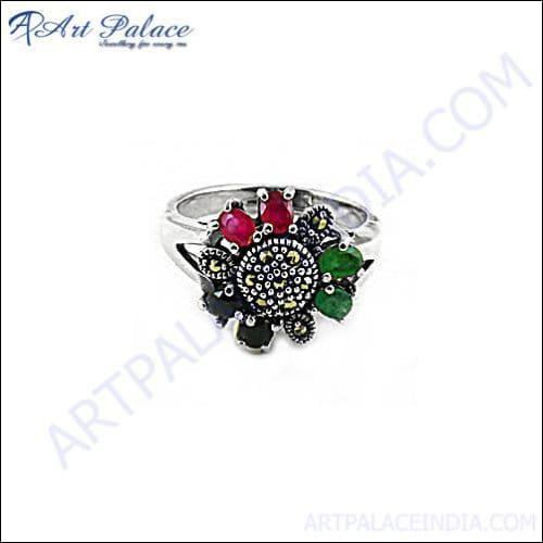 Excellent New Design Silver Ring Glitzy Marcasite Rings Solid Marcasite Rings