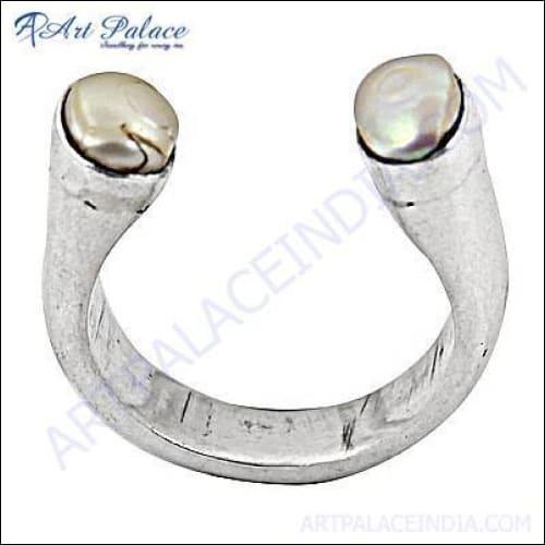 Excellent New Fashionable Pearl Silver Ring