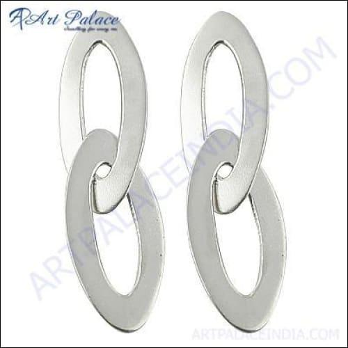 Excellent New Plain Silver Earrings
