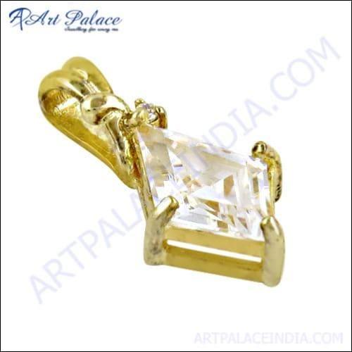 Exclusive CZ Gold Plated Silver Pendant