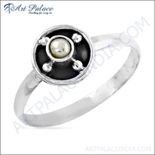 Exclusive Pearl Silver Ring, 925 Sterling Silver Jewelry