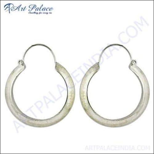 Exclusive Plain Silver Hoop Earrings