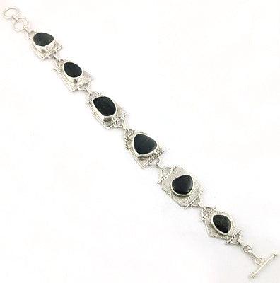 Exclusive Tourmaline Silver Gemstone Bracelet Adorable Gemstone Silver Bracelet Cabochon Bracelet