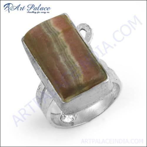 Expensive Rhodochrosite Gemstone Silver Ring