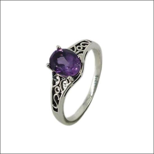 Exquisite Amethyst Stone 925 Silver Ring Adorable Gemstone Rings Hand Finished Rings