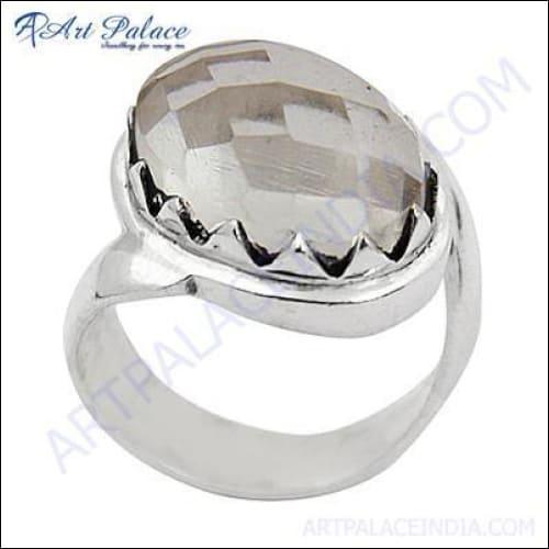 Fabulous Crystal Gemstone Silver Ring