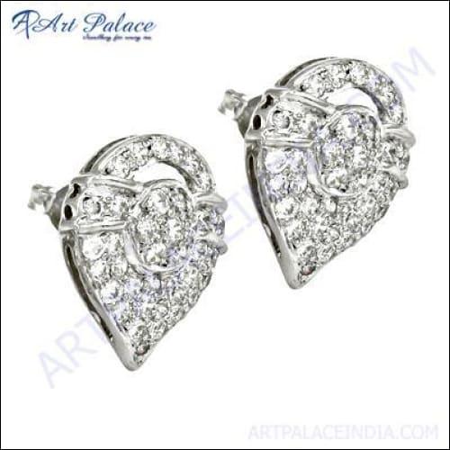 Fabulous Cubic Zirconia Gemstone Silver Earrings Coolest Cz Earrings Fantastic Cz Earrings