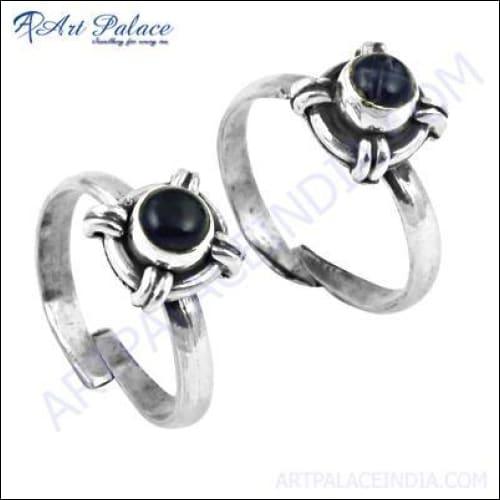 Famous Design Amethyst Gemstone Silver Toe Rings, 925 Sterling Silver Jewelry