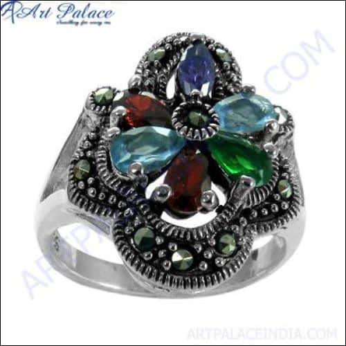 Famous Design Gemstone 925 Silver Ring